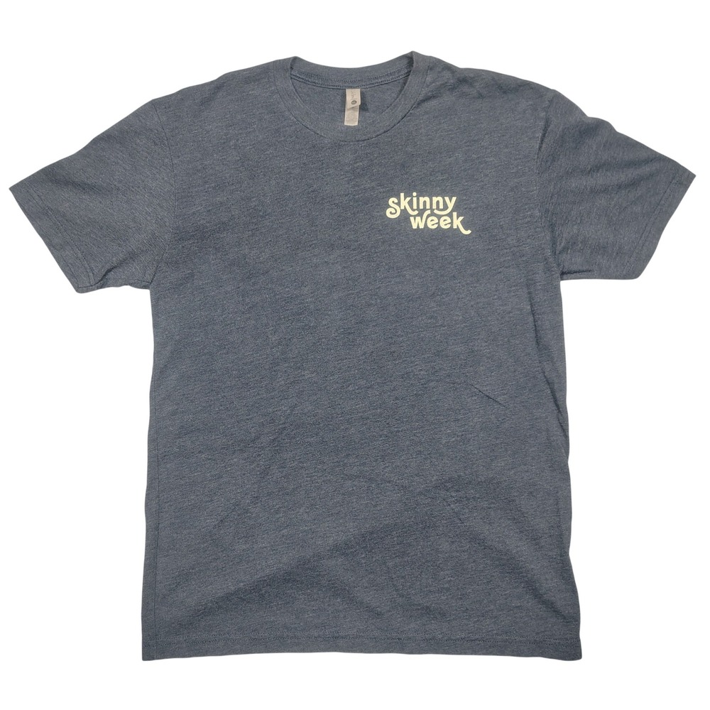 Next Level T-Shirt Mens M Skinny Week Graphic Heather Navy Blue Short Sleeve Tee
